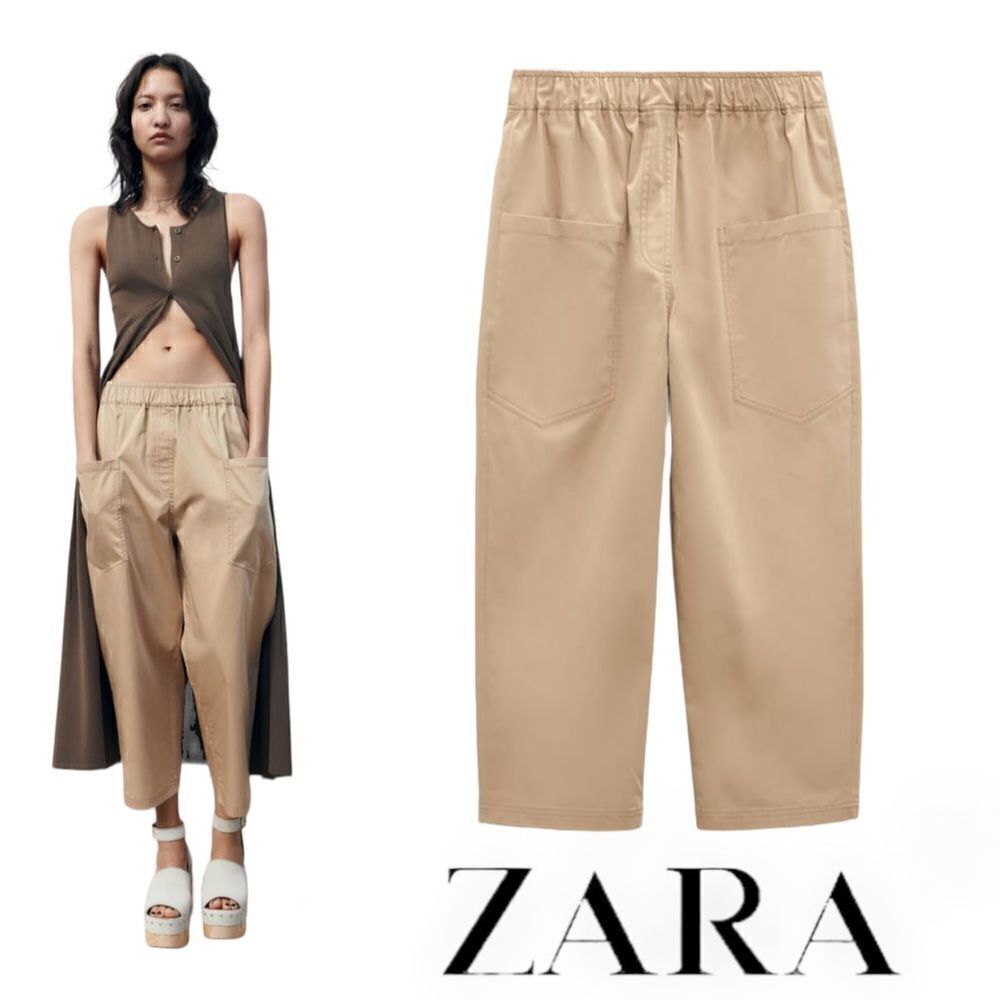ZARA | Toffee | POPLIN POCKET PANTS (9479/049)